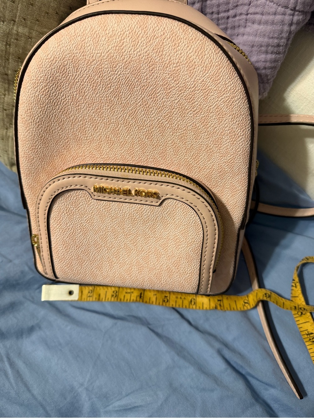 Michael Kors Blush Pink Mini Backpack with Gold Hardware